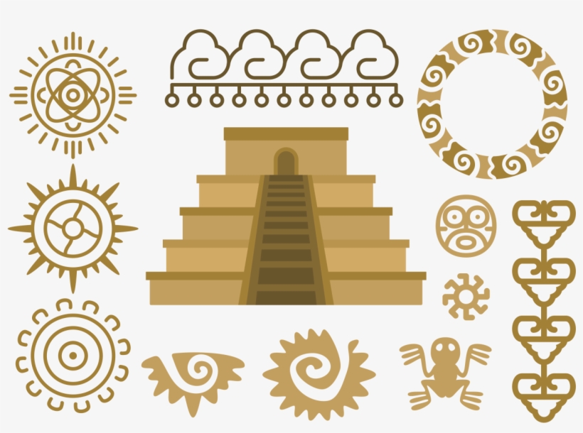 Maya Piramide Relief Vector - Piramide Vector, transparent png download