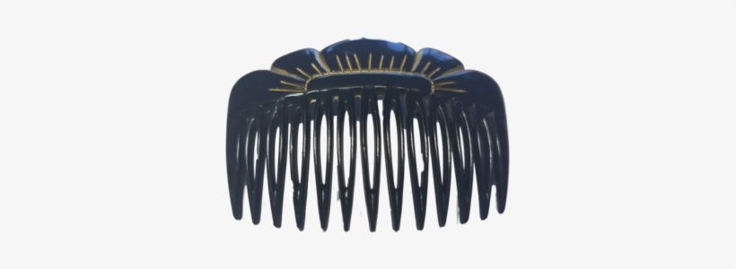 Black With Gold Trimming Vintage Celluloid Hair Comb - Comb, transparent png download