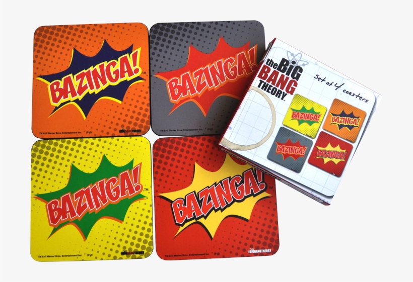 Big Bang Theory Bazinga Coaster Set - Big Bang Theory Bazinga Coaster Set K1807932, transparent png download