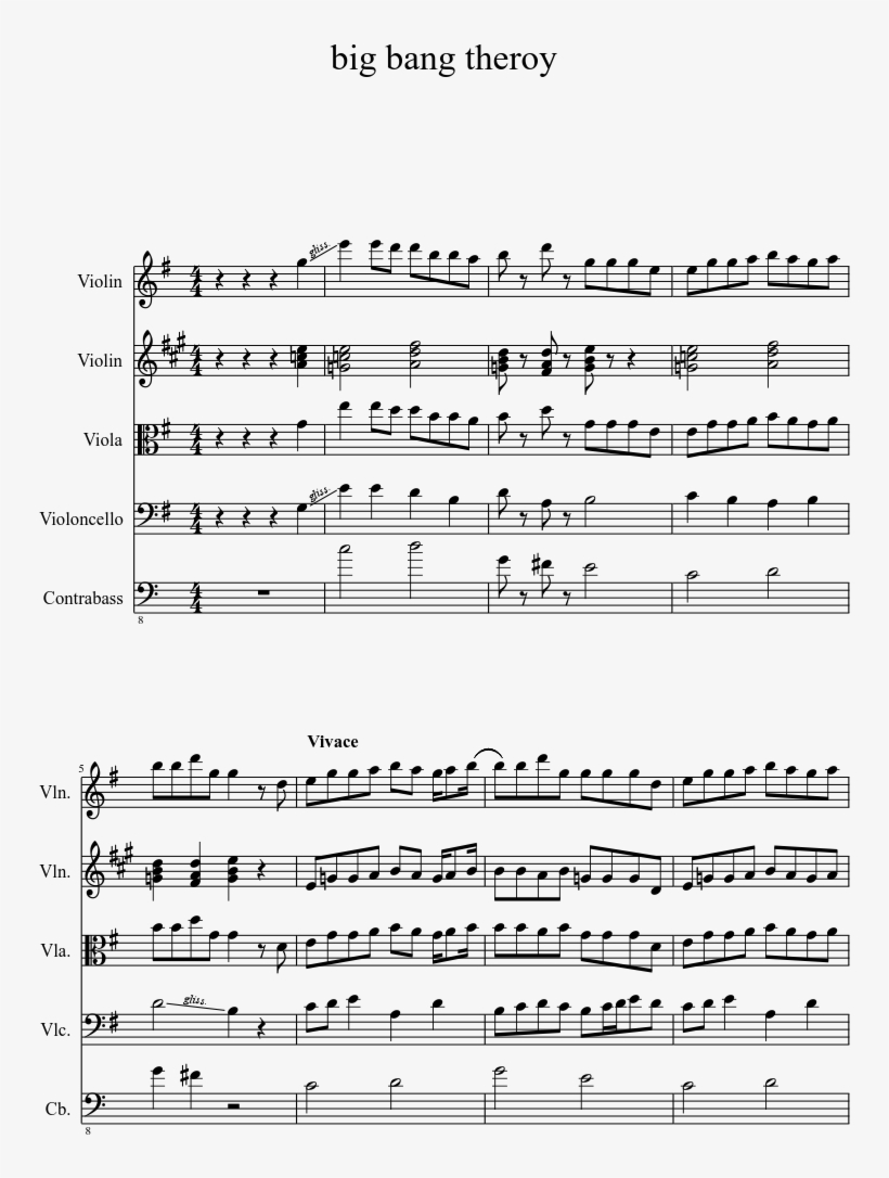 Big Bang Theroy Sheet Music 1 Of 2 Pages - Nicotine Sheet Music, transparent png download