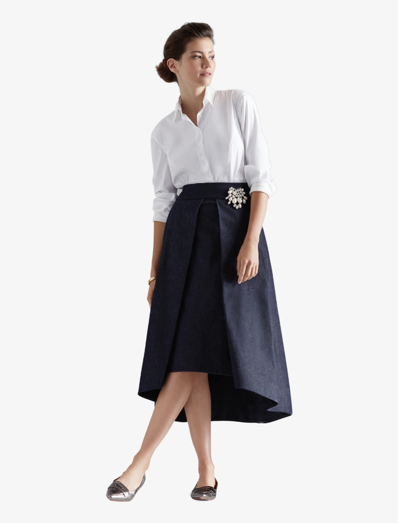 White Blue Skirt - Dress, transparent png download