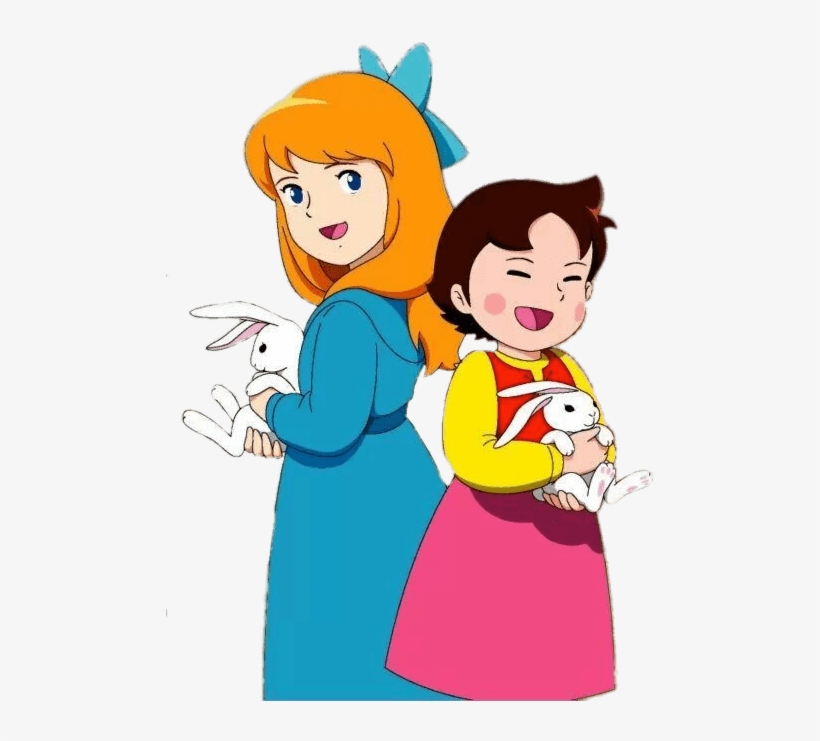 Heidi And Clara Holding Rabbits Png - Heidi Png, transparent png download