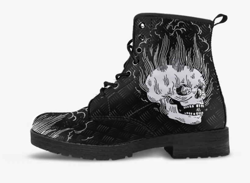 Skull Obsession White Flaming Skull - Turtle In A Boot, transparent png download