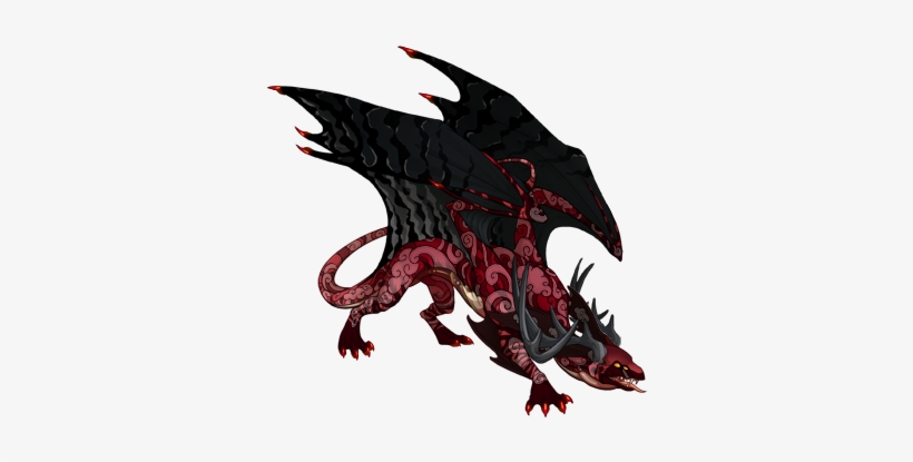 A Crimson Dragon Covered In Scars And Burn Marks Greets - Dragon, transparent png download