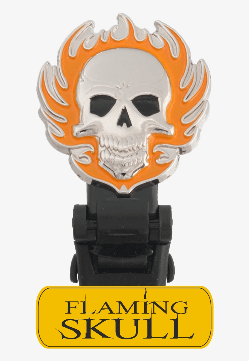 Flaming Skull Clip - Biker Boot Straps Flaming Skull Boot Strap Clip Part, transparent png download