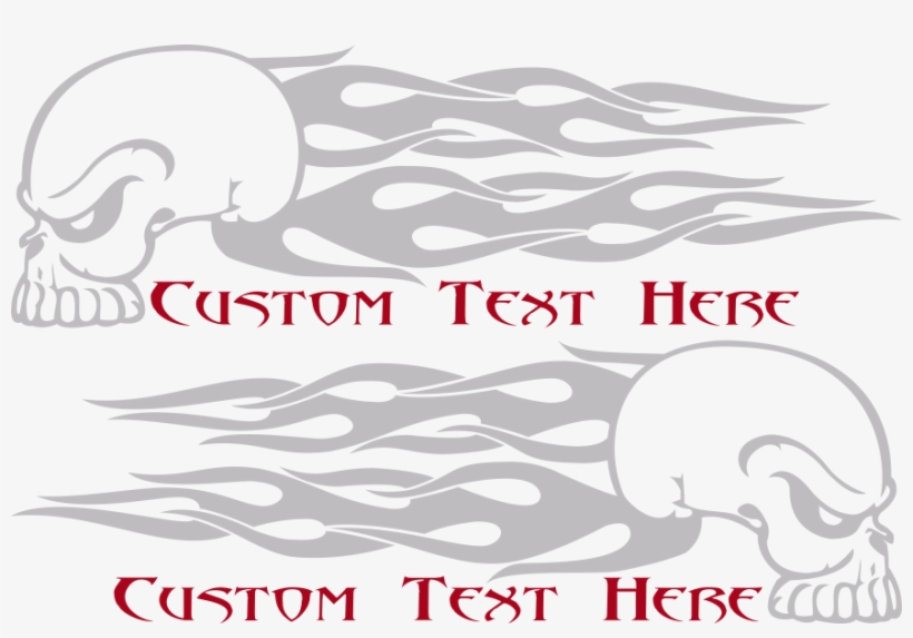 Flaming Skull Fs6 Gas Tank Decals - Graphic Design, transparent png download