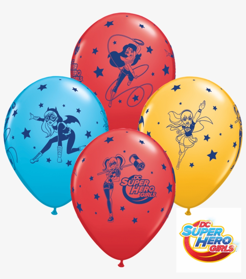 11" Dc Super Hero Girls Stars Latex Balloons - Dc Superheroes Girls Balloon, transparent png download