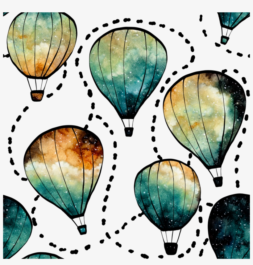 Hand Drawn Cartoon Hot Air Balloon Background Illustration - Balloon, transparent png download