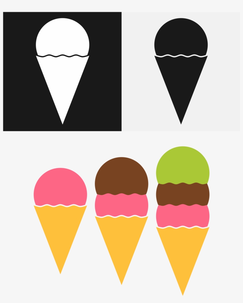 Big Image - Ice Cream Cone Minimalist, transparent png download