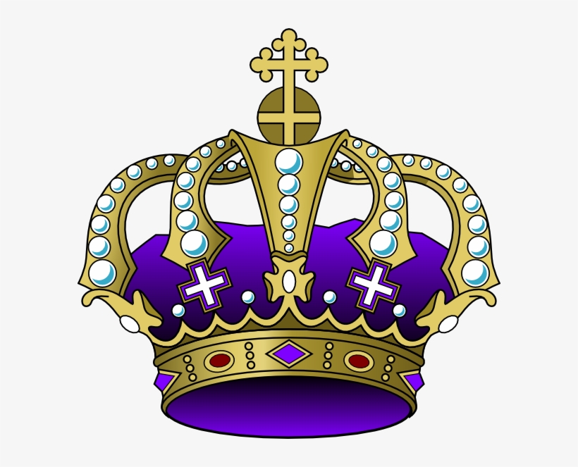 Purple Crown Clip Art At Clker - Purple And Gold Crown Png, transparent png download