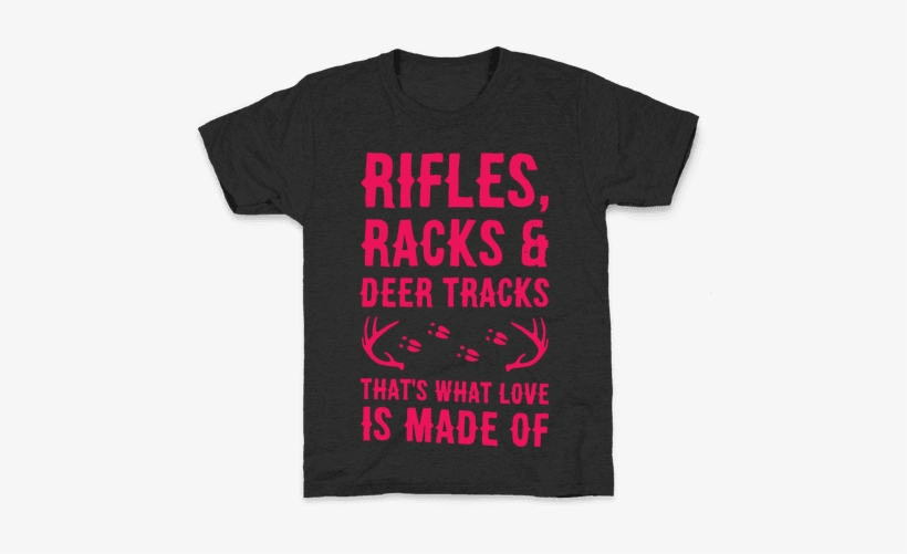 Rifle, Racks & Deer Tracks Kids T-shirt - T-shirt, transparent png download