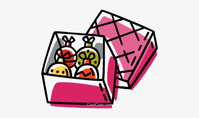 Box Of Christmas Decorations Royalty Free Vector Clip, transparent png download