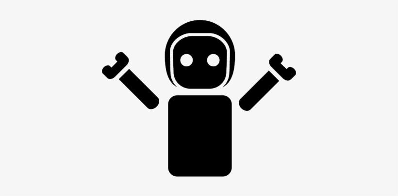 Robot With Two Arms Up Vector - Robot With Arms Up, transparent png download