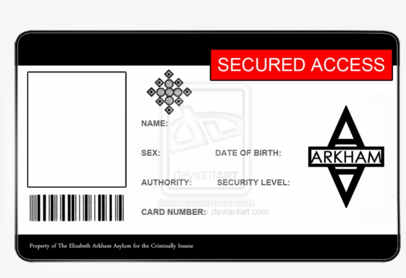 Arkham Asylum Id Card, transparent png download