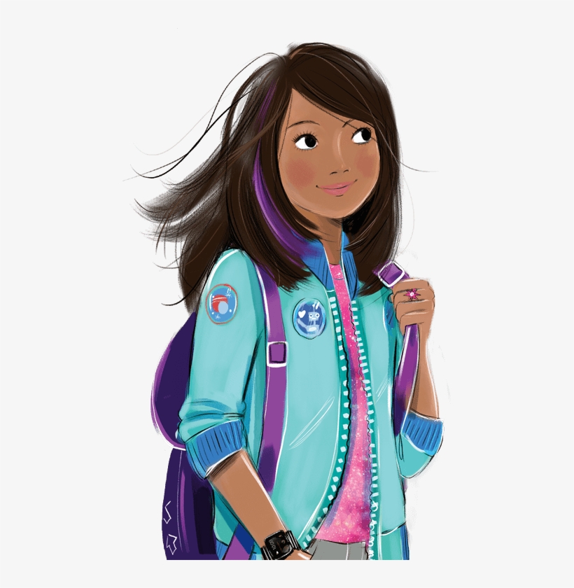 I Want To Be The First Astronaut On Mars - Cartoon Of Girl Long Hair, transparent png download