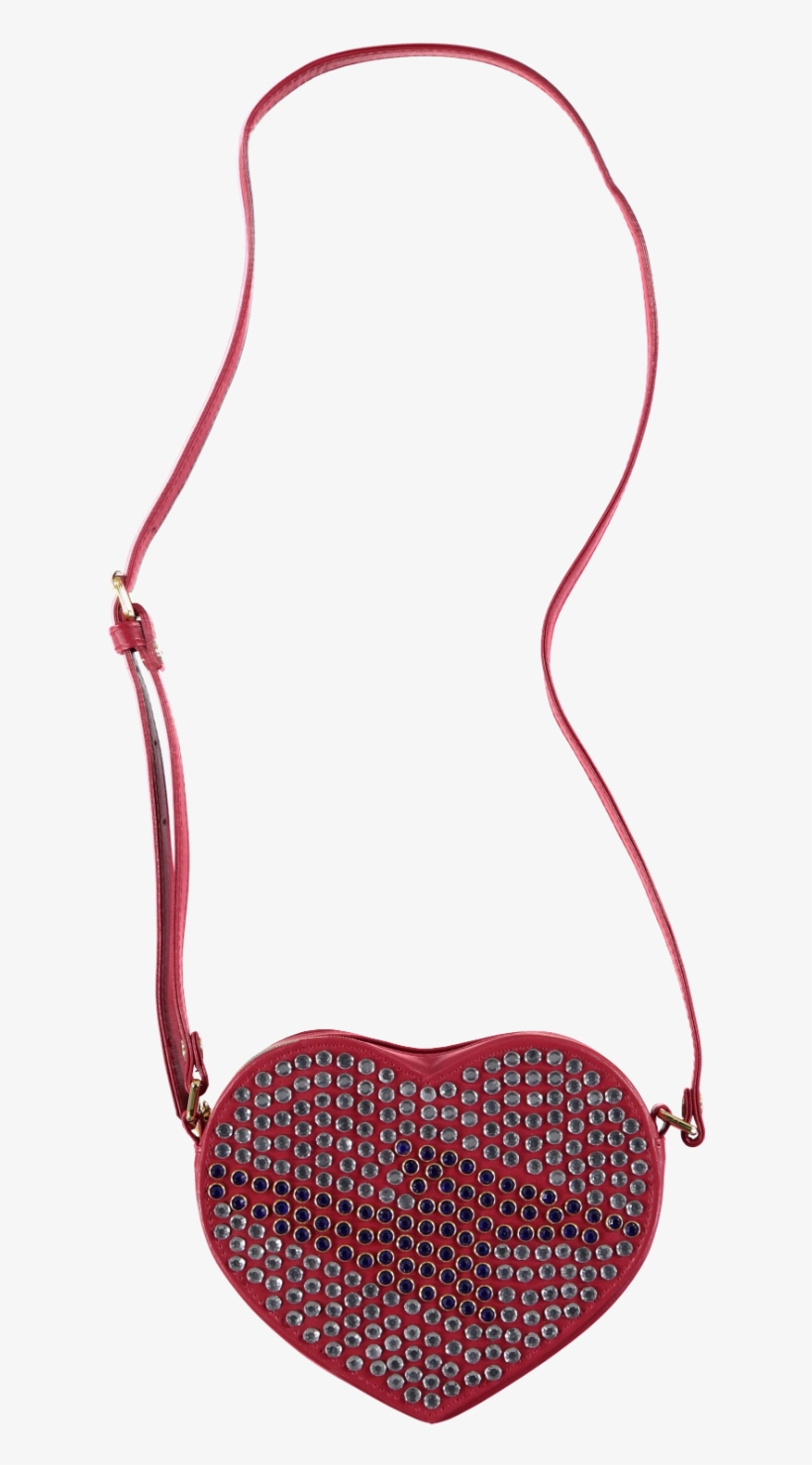 Lightning Bolt Diamante Heart Shaped Handbag Red, transparent png download