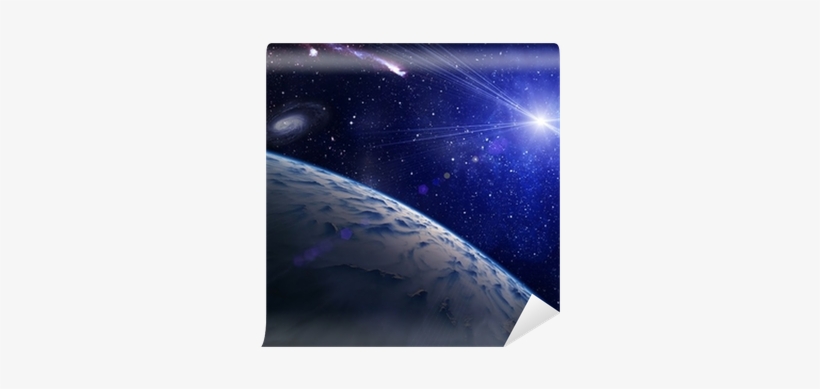 Planet With Bright Star On Nebula Background - Stock Photography, transparent png download