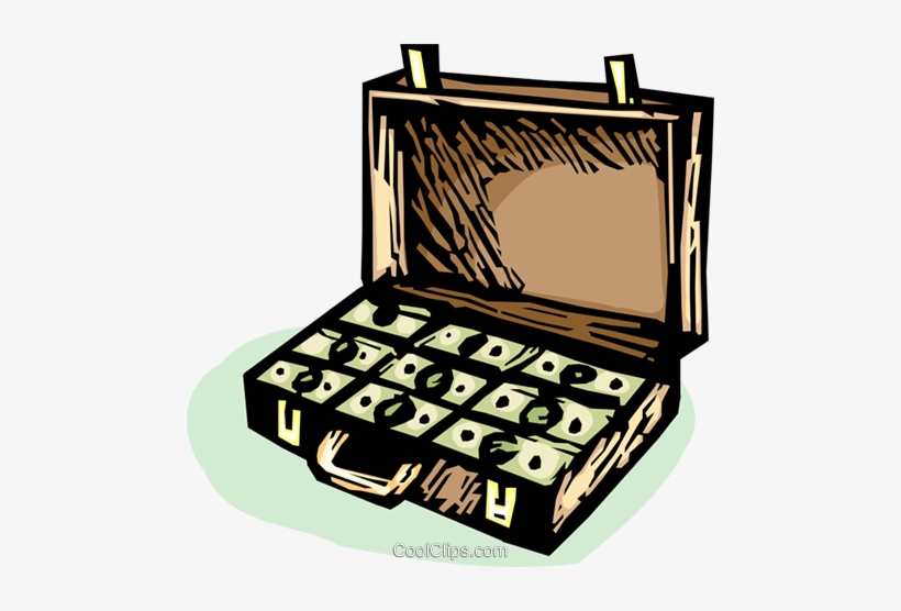 Briefcase Full Of Money Royalty Free Vector Clip Art - Mala De Dinheiro Png, transparent png download