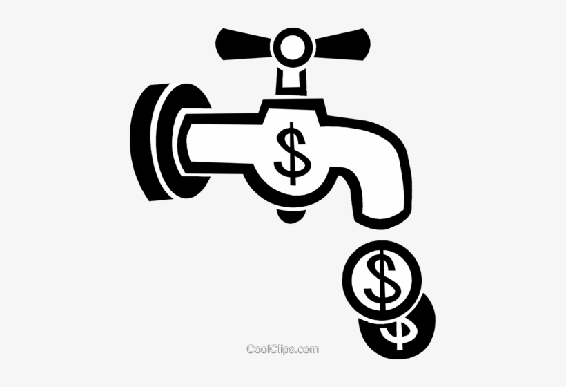 Faucet Of Money Royalty Free Vector Clip Art Illustration - Vetor Torneira Png, transparent png download