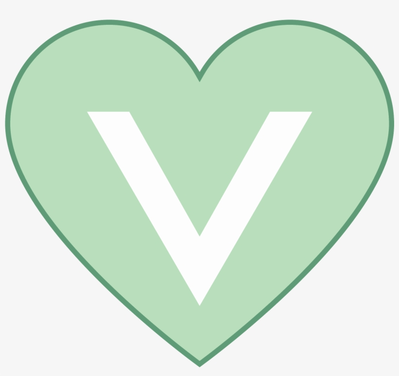 The Universal Sign For Vegans, A Heart With The Letter - Portable Network Graphics, transparent png download