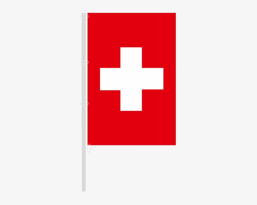 Vertical Flag With Carabiners - Swiss Flag Vertical, transparent png download