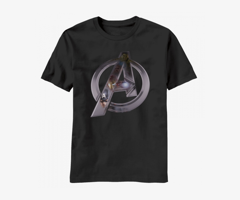 Avengers Age Of Ultron Chrome Logo T-shirt - Avengers Men's Chrome Logo T-shirt Xx-large Black Black, transparent png download