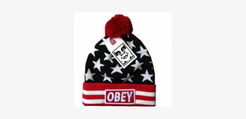 Obey Box Logo Stars Beanie States 1 - Obey Usa Beanie, transparent png download