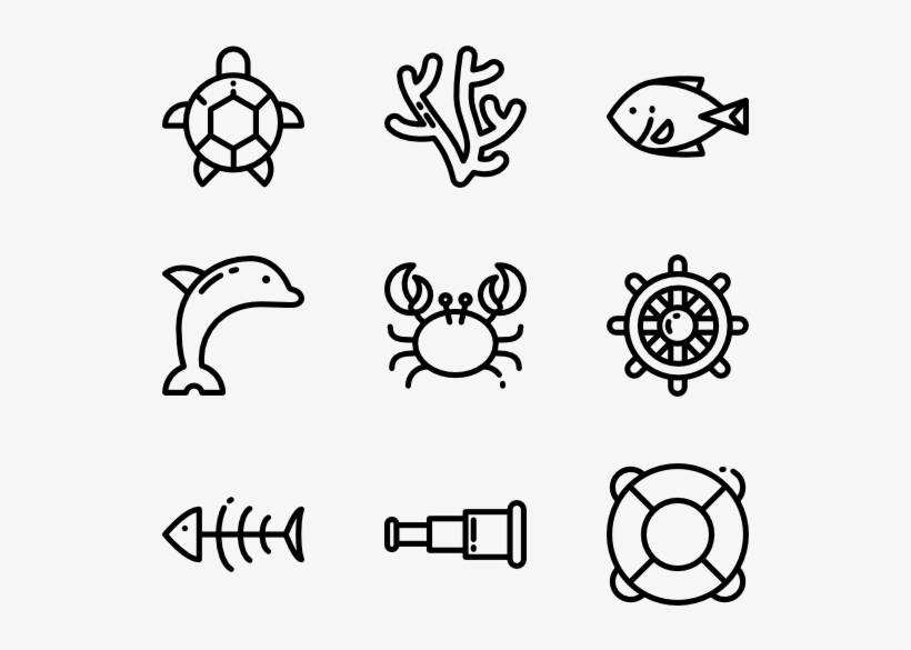 Sea Life 50 Icons - Aquarium Icons, transparent png download