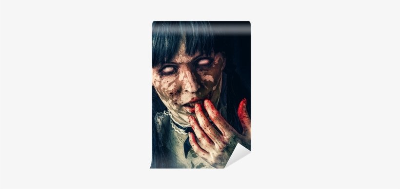 Scary Zombie Woman With Bloody Eyes Wall Mural • Pixers® - 97,5 Zombies - Ebook, transparent png download