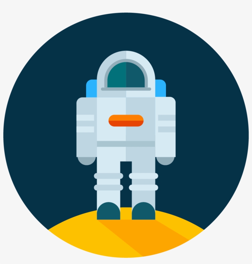 Astronaut Moon Icon Vector - Icon, transparent png download