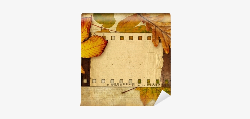 Retro Background With Frame And Autumn Leaves Wall - Old Film Strip, transparent png download