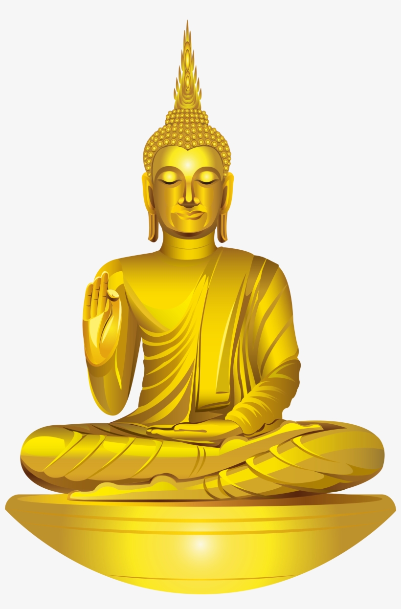 Golden Buddha Statue Png Clip Art - Buddha Statue Png, transparent png download