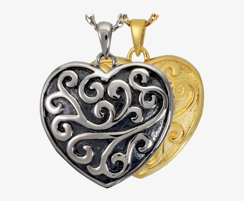 Scrollwork Filigree Heart - Necklace, transparent png download