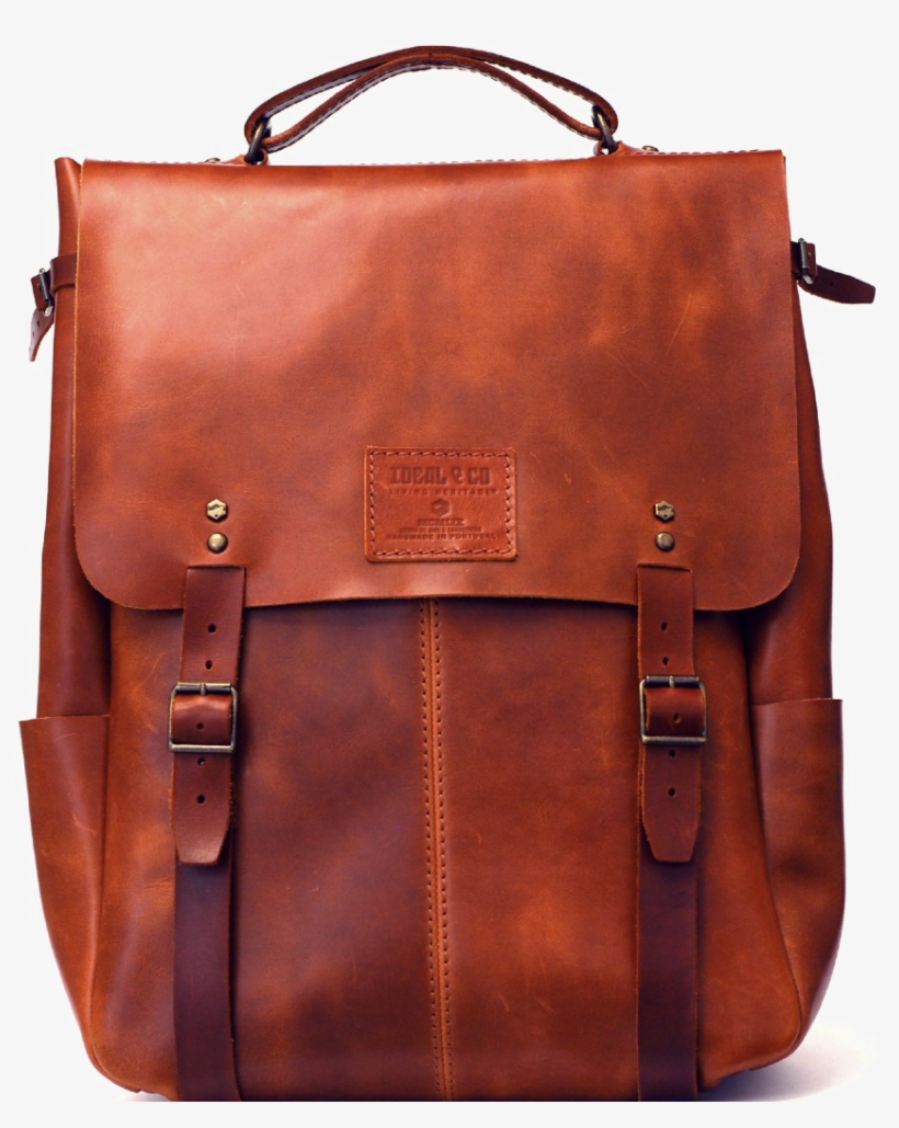 Brown Leather Backpack Png Image, transparent png download