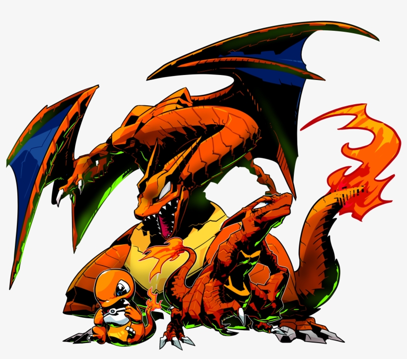 Resized To 42% Of Original - Charmander Charmeleon Charizard, transparent png download