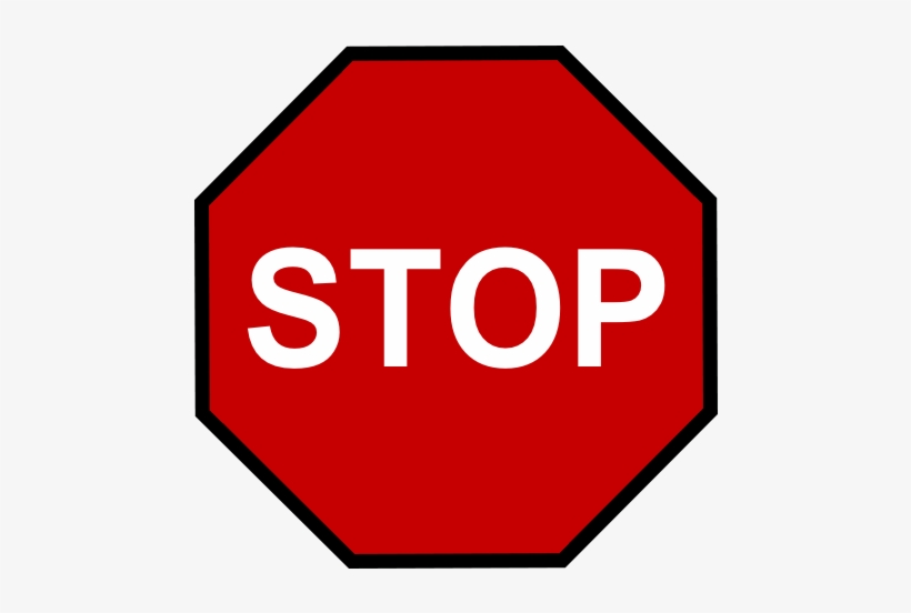 Stop Sign W/ Black Border Custom Safety Floor Sign - Stop Sign Pdf, transparent png download