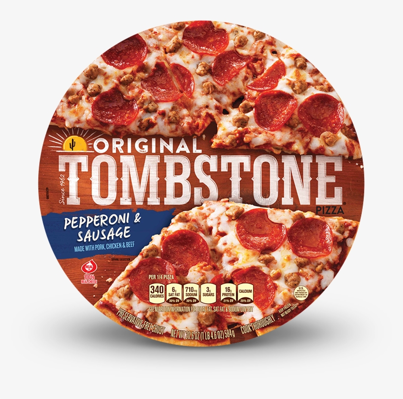 Original Tombstone Pepperoni & Sausage Pizza - Tombstone Pizza Pepperoni And Sausage, transparent png download