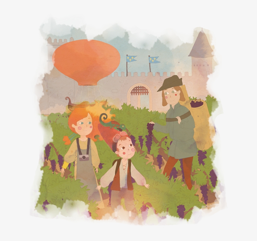 Entre Viñedos En La Francia Medieval - Cartoon, transparent png download