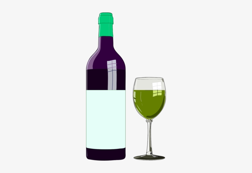 Champagne Bottle And Glasses Clipart - Wine Bottle Clipart, transparent png download