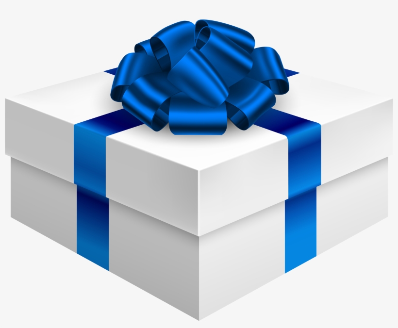 Free Png Gift Box With Dark Blue Bow Png Images Transparent - Gift Box Red Bow Transparent, transparent png download