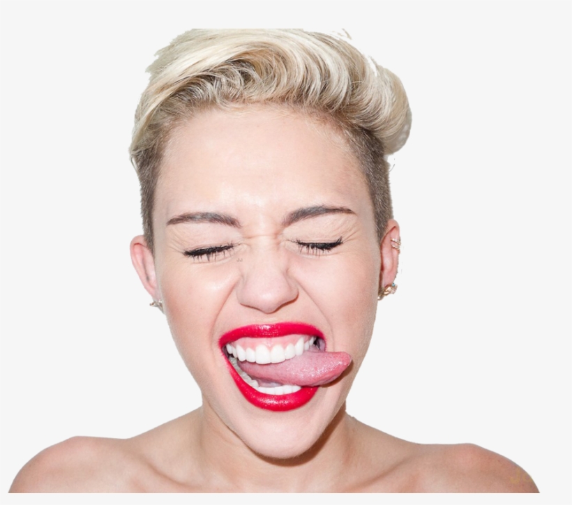 Miley Cyrus Tongue Png Svg Library Library - Miley Cyrus Sticking Her Tounge Out, transparent png download