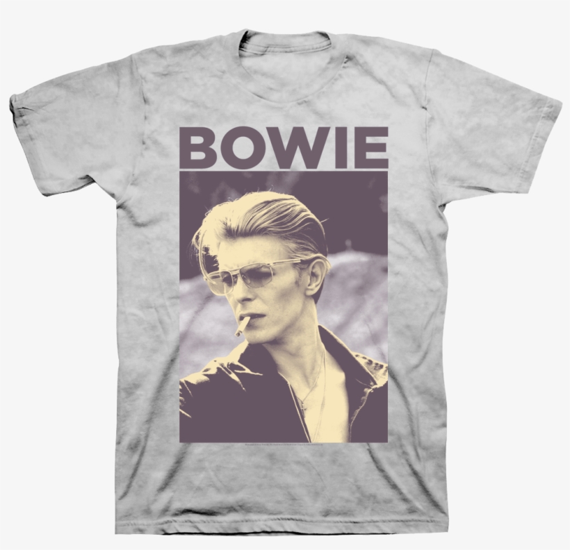David Bowie Smoking Silver Grey T-shirt - David Bowie Shirt, transparent png download