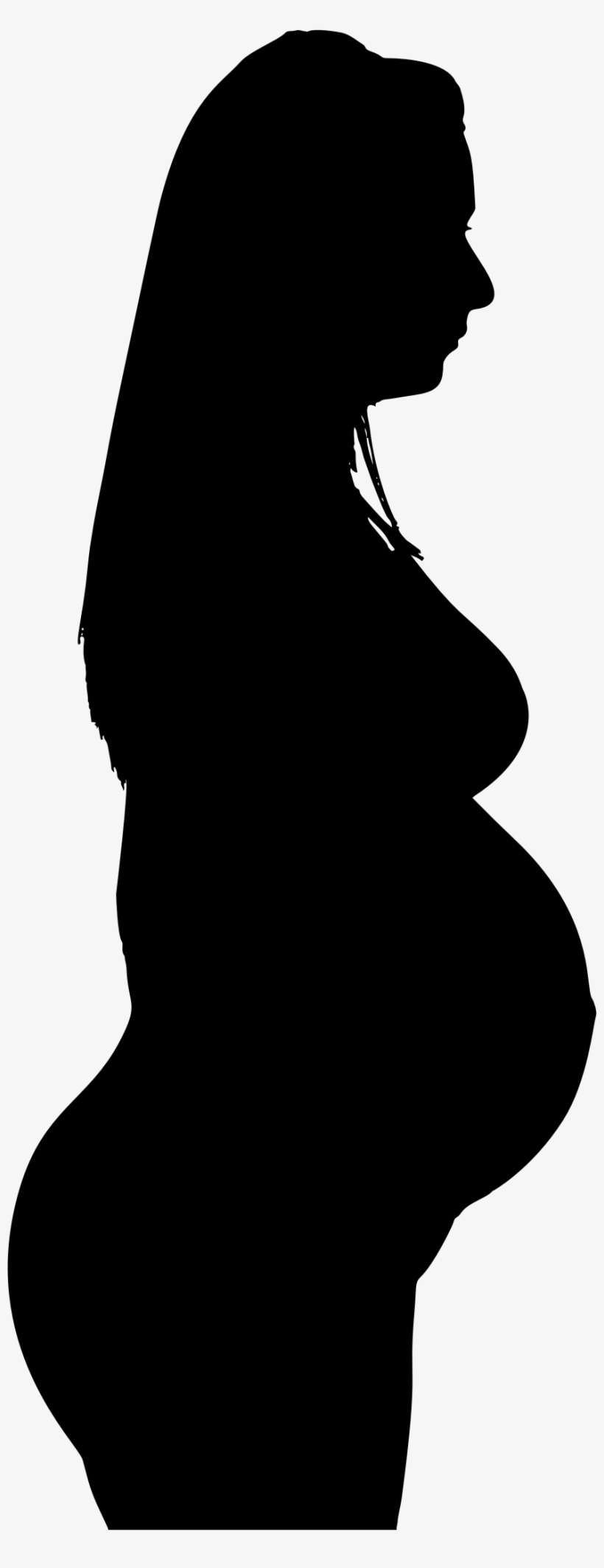 Pregnant Woman Silhouette - Pregnant Woman Clipart Transparent, transparent png download