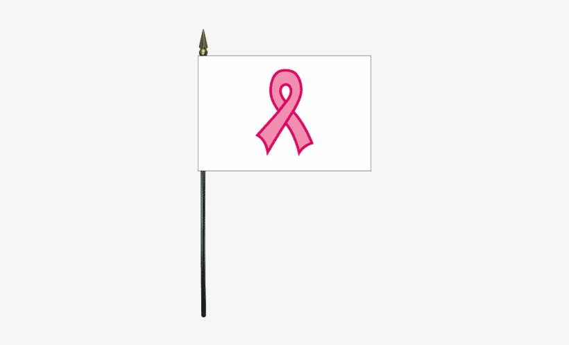 Breast Cancer Ribbon Stick Flag - Breast Cancer, transparent png download