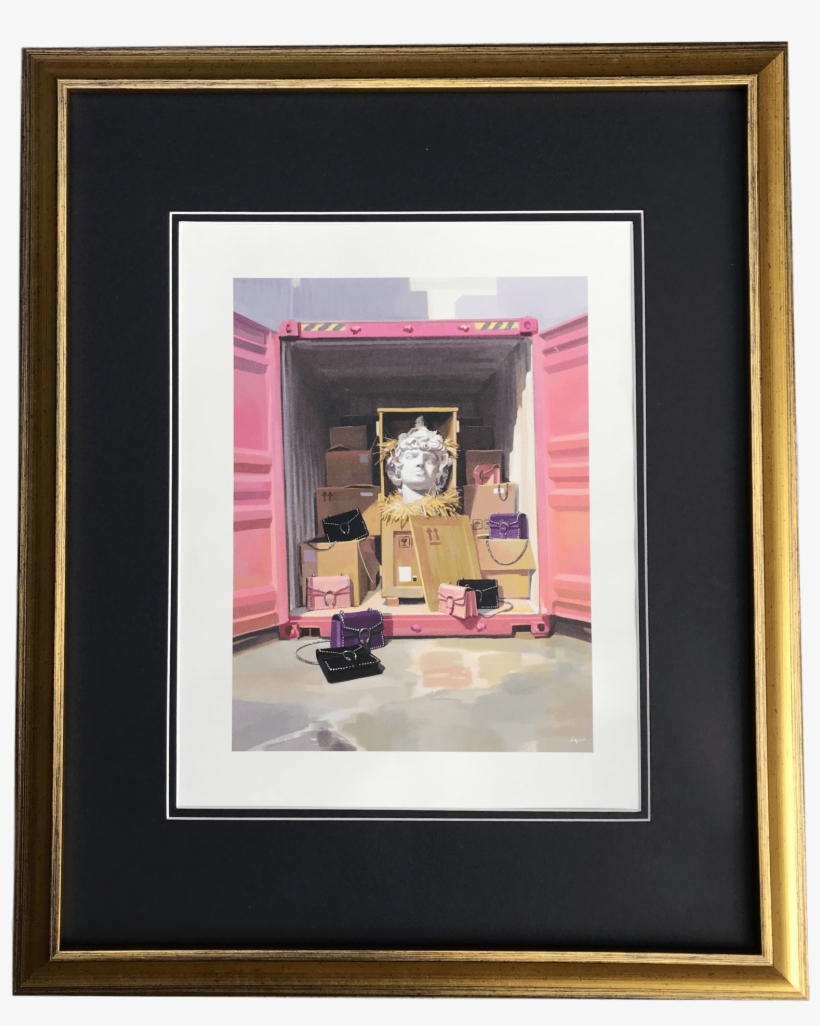 Vintage Gold Frame Gucci Bust & Storage Illustration - Picture Frame, transparent png download