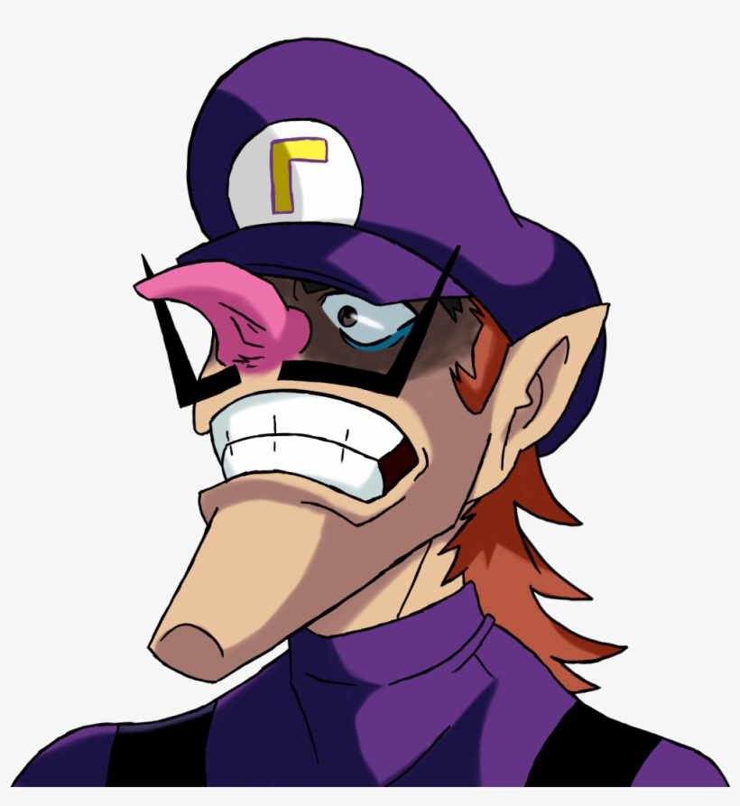 Edgy Anime Waluigi - Anime Waluigi, transparent png download