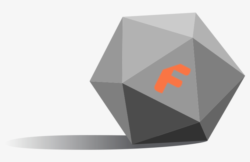 A Twenty Sided Die Sitting At Rest With The F From - Emblem, transparent png download
