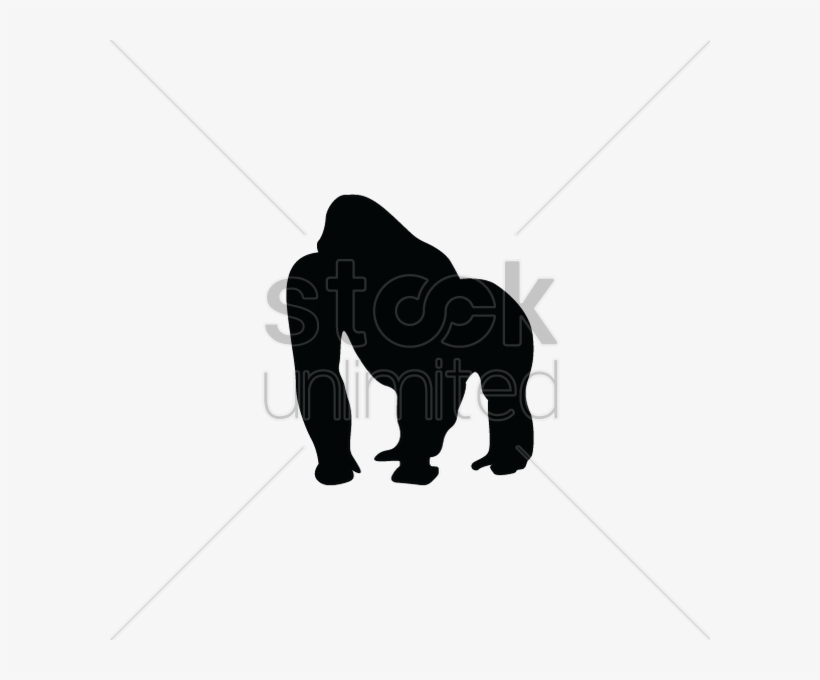 Silhouette Of Gorilla Vector Image - Silhouette, transparent png download