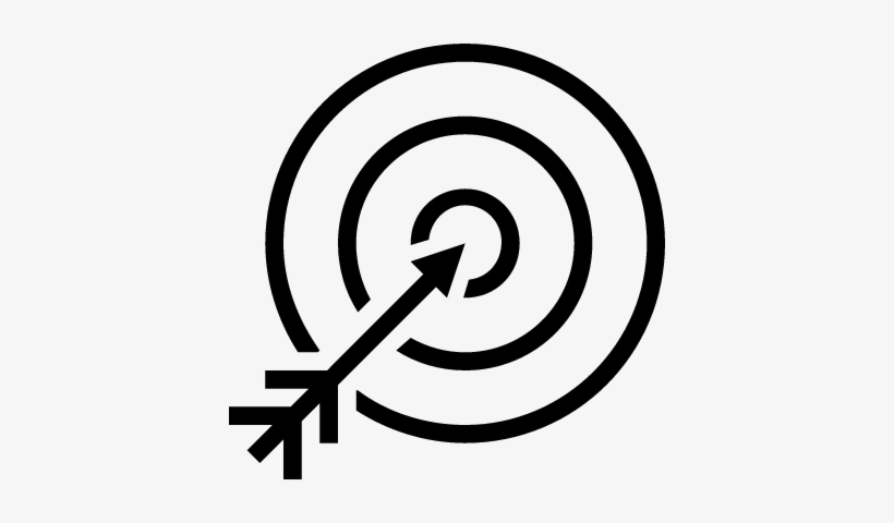 Arrow On The Center Of The Target Vector - Flecha Y Diana Png, transparent png download