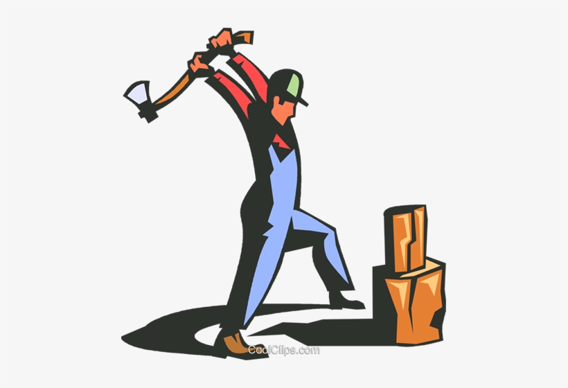 Man With Axe Splitting Wood - Man With Axe Png, transparent png download